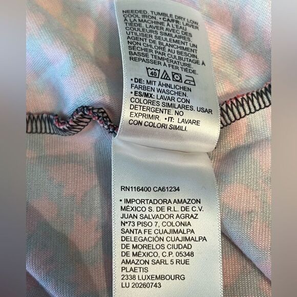 Lark & Ro Knit Tulip‎ Print Floral Midi Dress Soft Red Blue Patriotic Office 12 - Picture 9 of 10